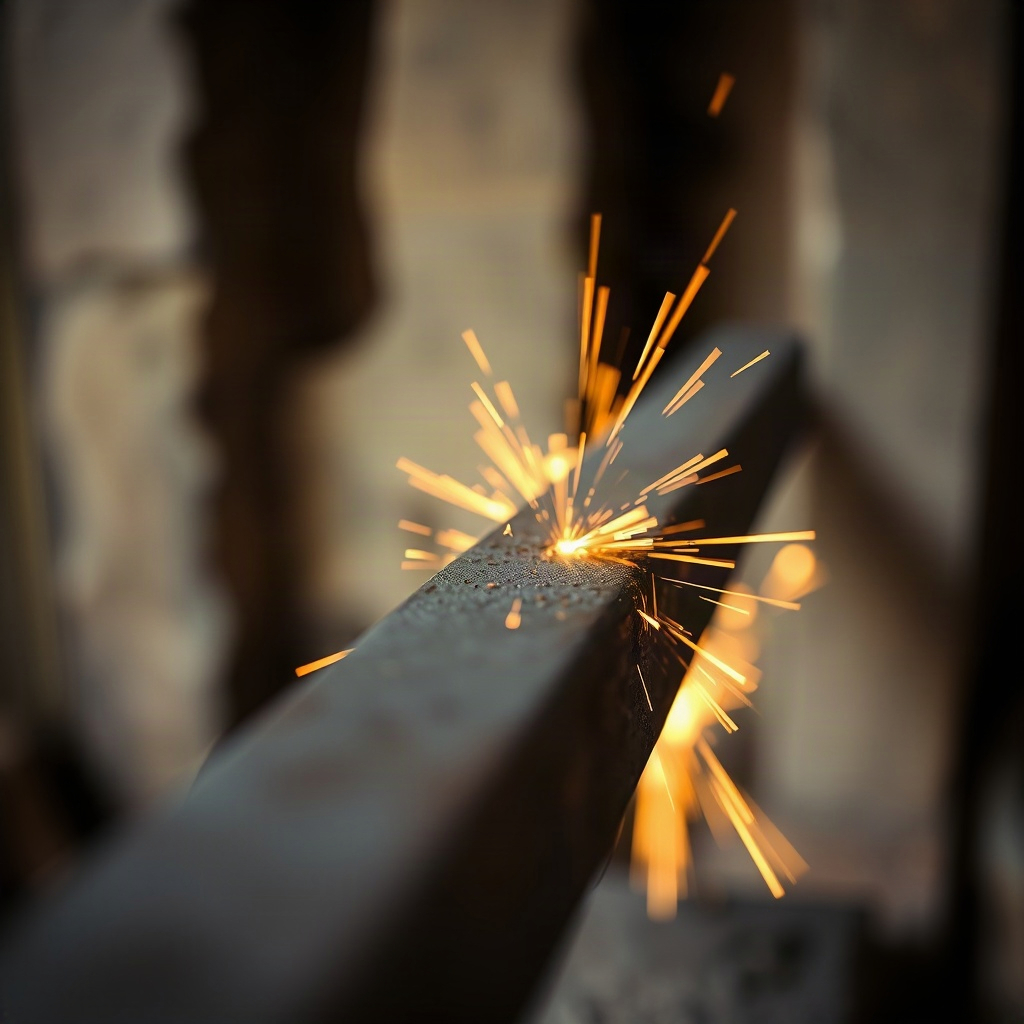 Heated steel in a home forge